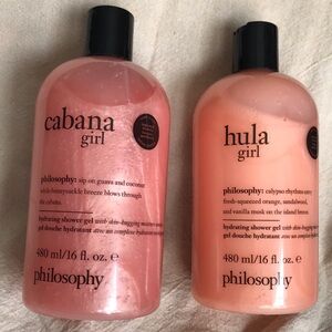 NEW SEALED Philosophy Cabana Girl & Hula Girl Hydrating Shower Gel 16oz ea